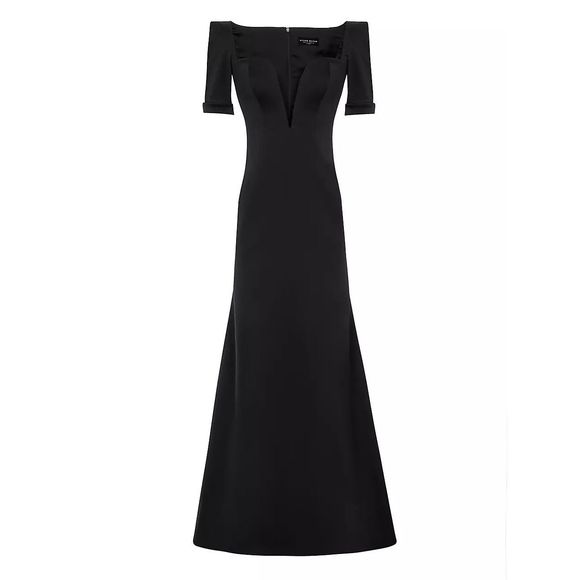 Ozgur Masur Satin Split-Sleeve Gown Size 4 $1796 - Picture 2 of 14
